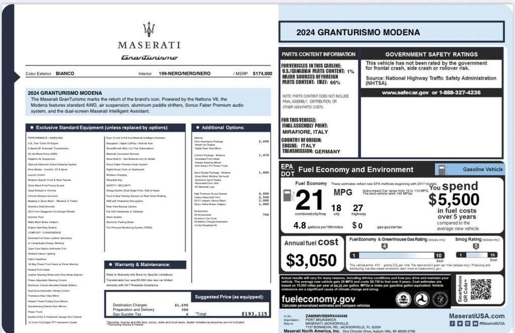 2024 Maserati GranTurismo Modena