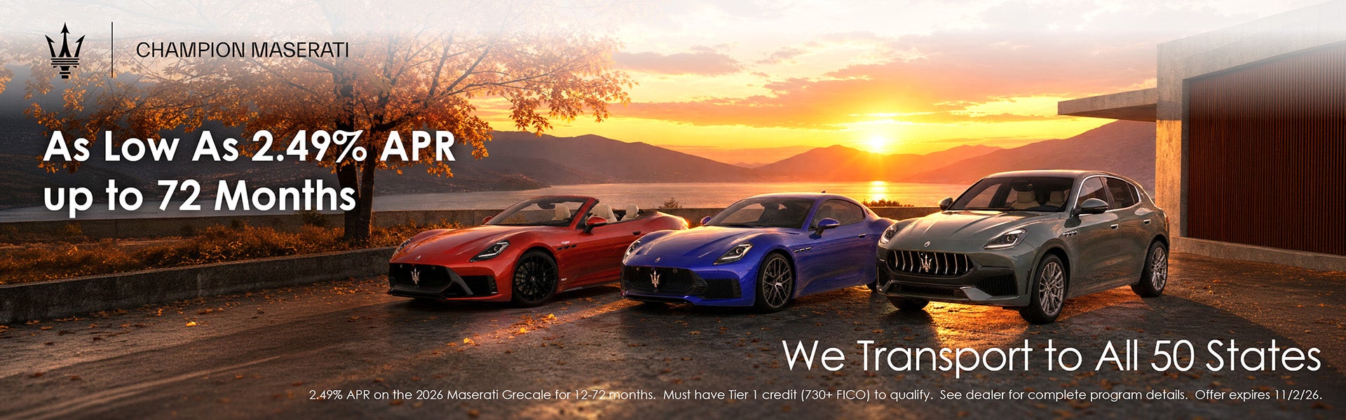 As Low as 2.49% APR for up to 72 Months